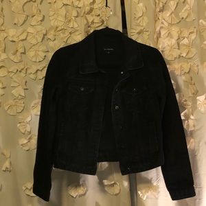 Distressed Black Jean Jacket